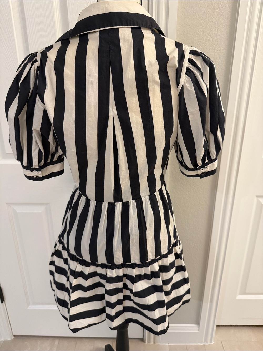 FARM Rio Black & White Vertical Stripe Tie-Front Mini Dress - Picture 2 of 3